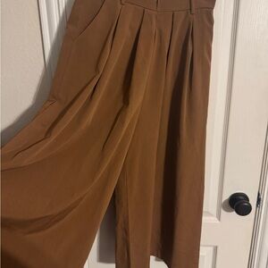 Elegant Brown Women's Wide-Leg Pants